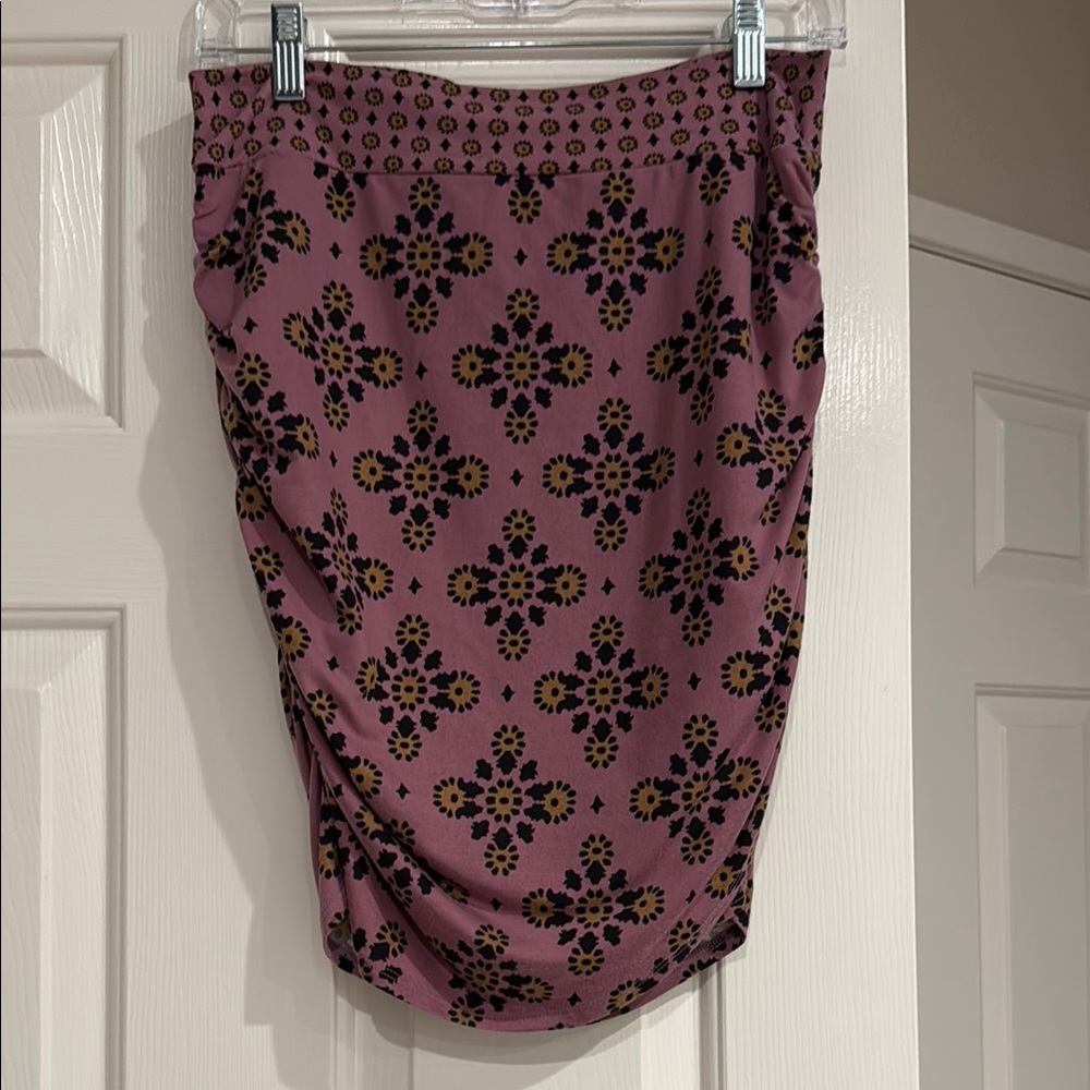 Free People Floral Patterned Skirt - Purple, black and yellow M